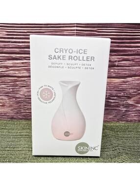 SkinInc Sculpting & Depuffing CRYO-ICE SAKE ROLLER Pink to White - Sealed & New